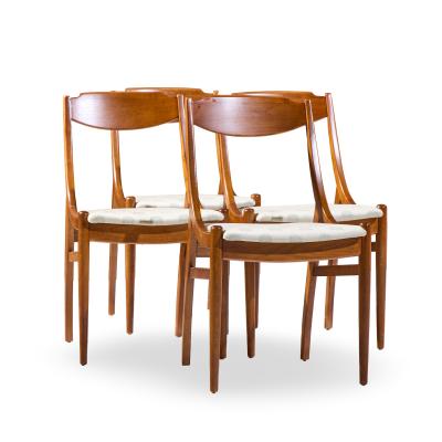 Barney Flagg Barney Flagg for Drexel Parallel Mid Century Walnut Dining Chairs Set of 4