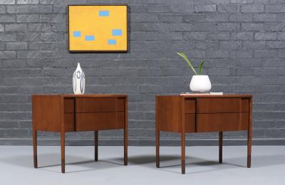 Barney Flagg Mid Century Modern Parallel Night Stands by Barney Flagg for Drexel