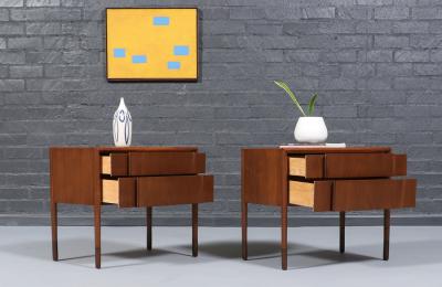 Barney Flagg Mid Century Modern Parallel Night Stands by Barney Flagg for Drexel