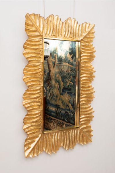 Barocco style Gilded Leaf Silver Leaf Murano Glass Mirror