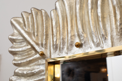 Barocco style Gilded Leaf Silver Leaf Murano Glass Mirror