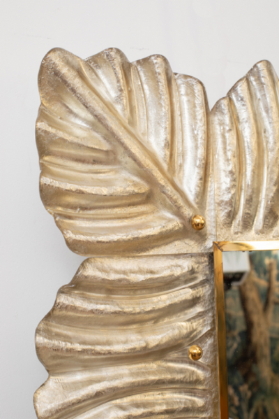 Barocco style Gilded Leaf Silver Leaf Murano Glass Mirror