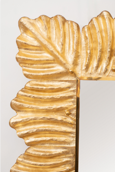 Barocco style Gilded Leaf Silver Leaf Murano Glass Mirror