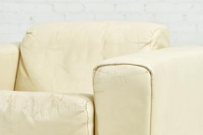 Baron Lounge Chairs by Robert Haussmann for Stendig Cream Leather 1970
