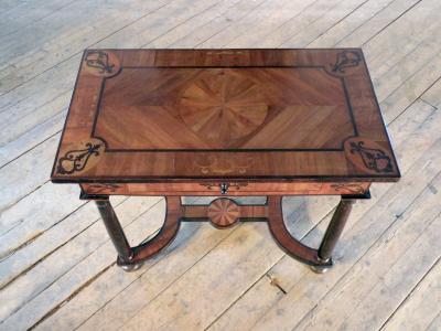 Baroque 17th Century Italian or Maltese Marquetry Center table or Desk