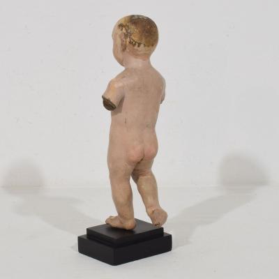 Baroque Baby Jesus Nino Santo Figure Carved Wood Spanish Circa 1650 1750