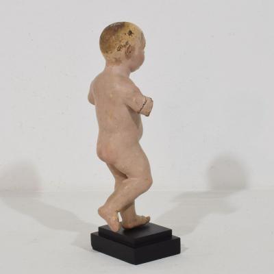 Baroque Baby Jesus Nino Santo Figure Carved Wood Spanish Circa 1650 1750