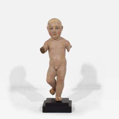 Baroque Baby Jesus Nino Santo Figure Carved Wood Spanish Circa 1650 1750