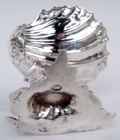 Baroque Classical Sterling Silver Scallop Shell Dolphin Footed Bowl