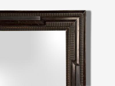 Baroque Ebonized Wood Dutch Ripple Frame Large Wall Mirror 19th C 