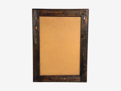 Baroque Ebonized Wood Dutch Ripple Frame Large Wall Mirror 19th C 