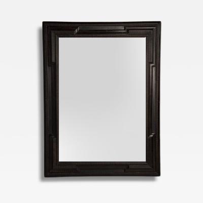 Baroque Ebonized Wood Dutch Ripple Frame Large Wall Mirror 19th C 