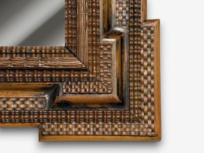 Baroque Flemish Ripple Mirror Carved Walnut Mirror Belgium 18th c 
