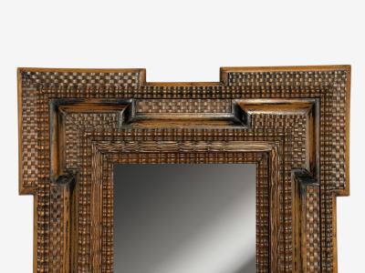 Baroque Flemish Ripple Mirror Carved Walnut Mirror Belgium 18th c 