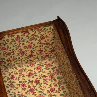 Baroque French Louis XV Provincial Cabinet Walnut Patinated Brass 18th C 