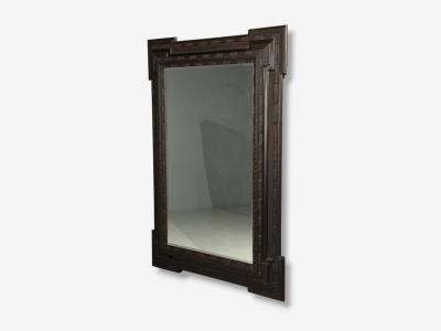 Baroque Monumental Dutch Ripple Frame Wall Mirror Ebonized Wood 19th c 