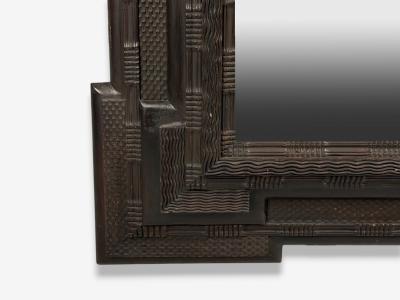 Baroque Monumental Dutch Ripple Frame Wall Mirror Ebonized Wood 19th c 