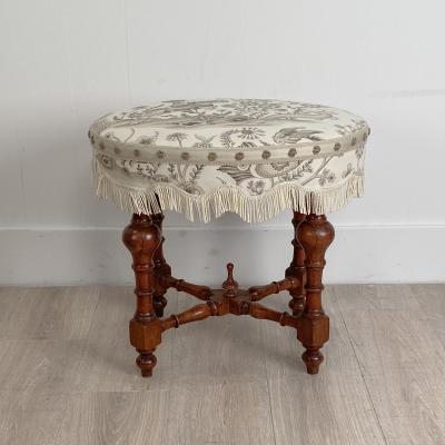 Baroque Oval Stool Italy 19th Century
