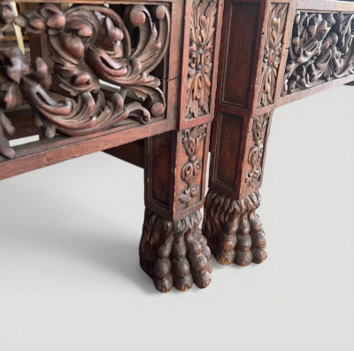 Baroque Revival Pair of Oak Armchairs