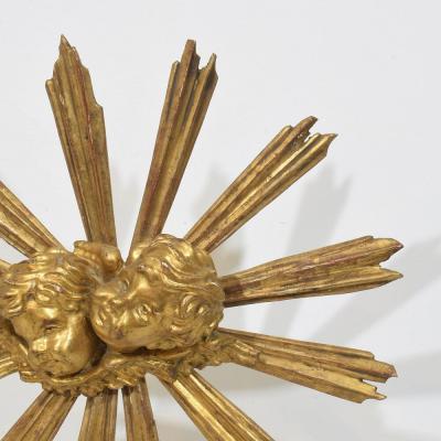Baroque Style Giltwood Sunburst with Angelheads Italy Circa 1880 1900