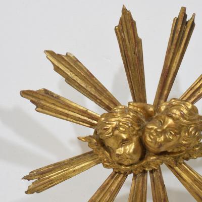 Baroque Style Giltwood Sunburst with Angelheads Italy Circa 1880 1900
