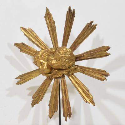 Baroque Style Giltwood Sunburst with Angelheads Italy Circa 1880 1900