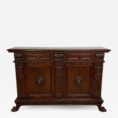 Baroque Style Walnut Credenza in 17th Century Style circa 1870