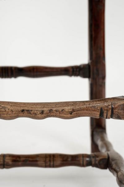 Baroque Swedish Armchair Hand Carved from Beechwood and Ash
