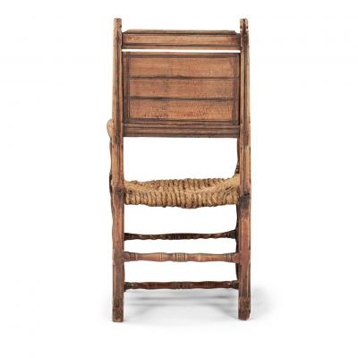 Baroque Swedish Armchair Hand Carved from Beechwood and Ash