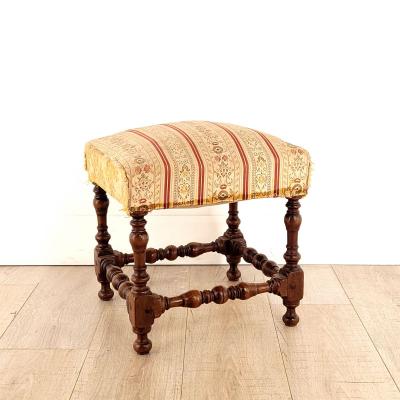 Baroque Walnut Stool Circa 17th Century