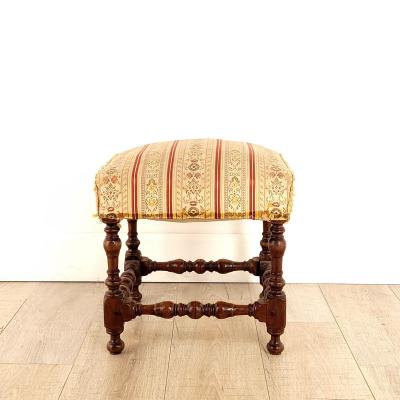 Baroque Walnut Stool Circa 17th Century