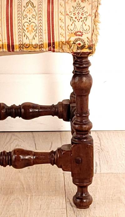 Baroque Walnut Stool Circa 17th Century