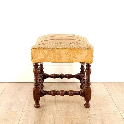 Baroque Walnut Stool Circa 17th Century