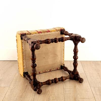 Baroque Walnut Stool Circa 17th Century