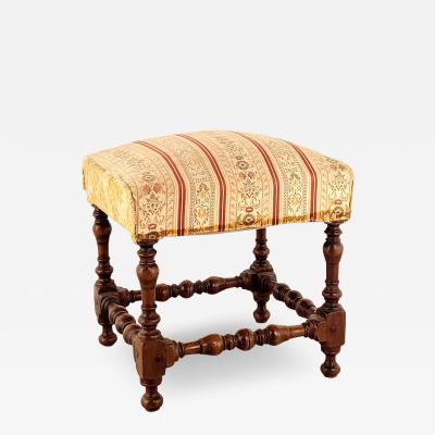 Baroque Walnut Stool Circa 17th Century