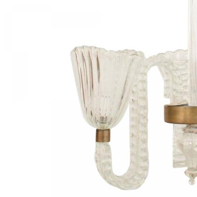 Barovier Et Toso Italian Mid Century Glass Fluted Chandelier