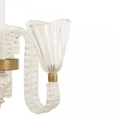 Barovier Et Toso Italian Mid Century Glass Fluted Chandelier
