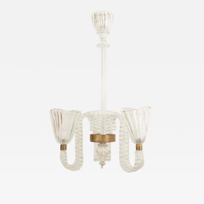 Barovier Et Toso Italian Mid Century Glass Fluted Chandelier