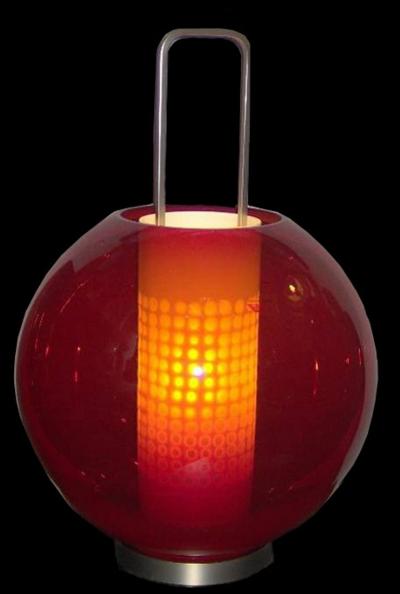 Barovier Toso Red Lanterna Lamp by Barovier Toso