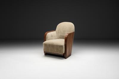 Barrel Shaped Art Deco Armchair Europe ca 1930s