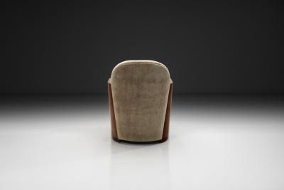Barrel Shaped Art Deco Armchair Europe ca 1930s