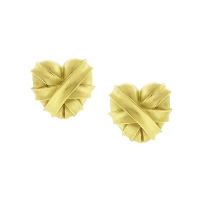 Barry Kieselstein Cord BARRY KIESELSTEIN CORD 18KT GOLD WRAPPED HEART EARRINGS