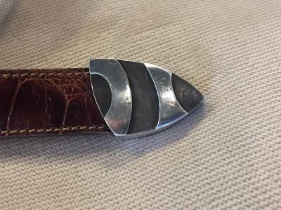 Barry Kieselstein Cord Barry Kieselstein Cord Large Eagle Head Sterling Alligator Belt