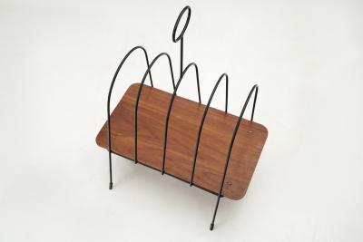 Bas Van Pelt Bas van Pelt Black Lacquered Metal Magazine Rack The Netherlands 1950s