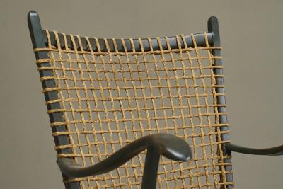 Bas Van Pelt Bas van Pelt Lounge Chair in Solid Wood and Rope The Netherlands 1940s