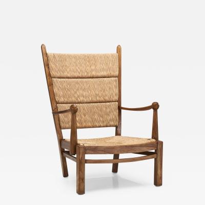 Bas Van Pelt Bas van Pelt Oak and Rush Armchair The Netherlands 1940s