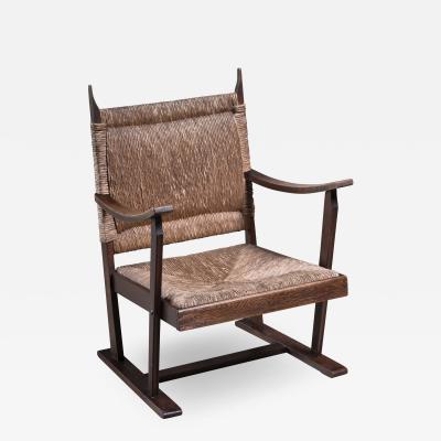 Bas Van Pelt Bas van Pelt early oak and rush chair