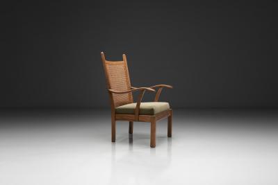 Bas Van Pelt Cane Back Armchair by Bas van Pelt Attr The Netherlands 1940s