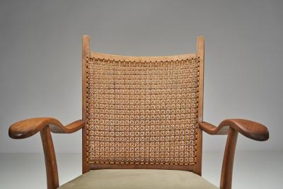 Bas Van Pelt Cane Back Armchair by Bas van Pelt Attr The Netherlands 1940s