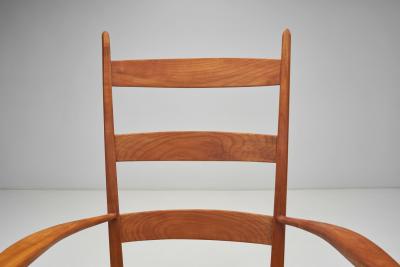 Bas Van Pelt Cherry Wood and Papercord Armchair by Bas Van Pelt Attr Netherlands 1940s